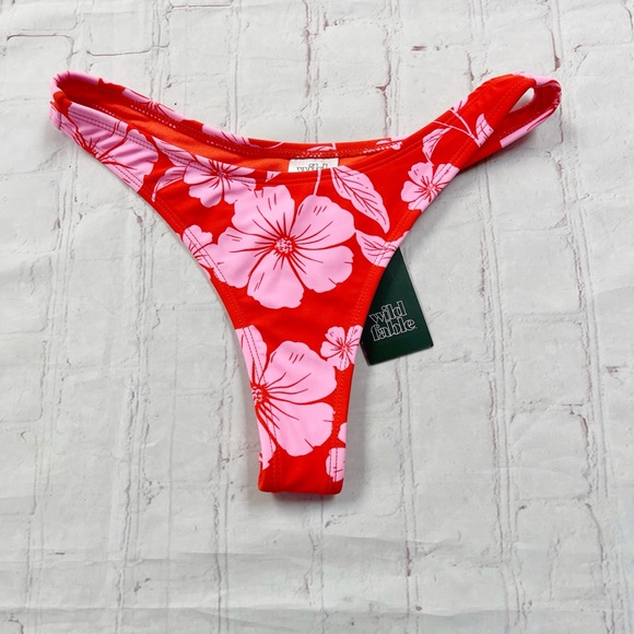 Wild fable NWT extra cheeky low rise tropical print bikini bottom - Picture 3 of 9